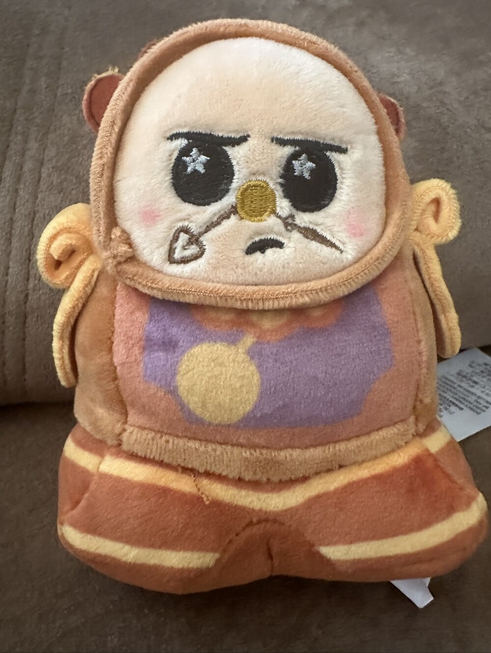 Plush Monkey Character Toy - Orange & Purple